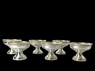 Set of 6 Sterling Silver Sherbert Bowls
