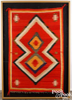 Framed Navajo Germantown woven blanket