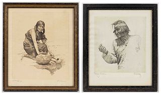 NATIVE AMERICAN / WESTERN SIGNED PRINTS, LOT OF TWO