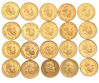 20 Dutch 10 Guilder Uncirculated Gold Coins