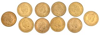 10 Dutch 10 Guilder Uncirculated Gold Coins