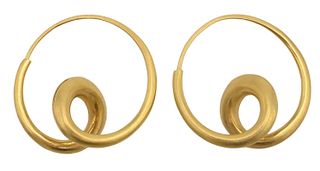 Pair of 18K Yellow Gold Michael Good Free-formed Earrings