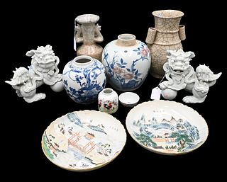 Group of 10 Chinese Ceramic and Porcelain Items
