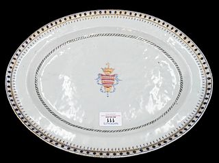 Armorial Chinese Export Oval Platter