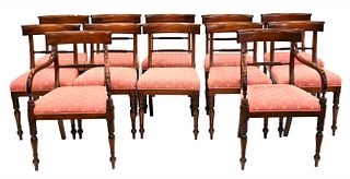 Set of 12 Sheraton Style Mahogany Chairs
