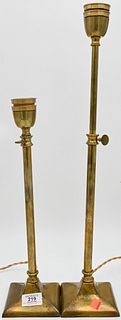 A Pair of Bronze and Brass Table Lamps