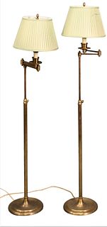 A Pair of Brass Articulating Floor Lamps
