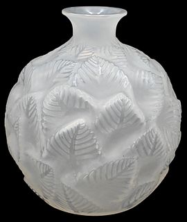 Lalique "Ormeaux" Frosted Globular Vase