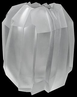 J&L Lobmeyer "Gletscher" Frosted Crystal Vase