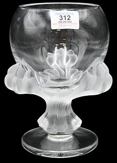 Lalique "Baghera" Crystal Vase
