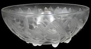 Rene Lalique "Gui" Opalescent Glass Centerpiece Bowl