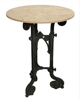 Outdoor Iron and Marble top Occasional Table