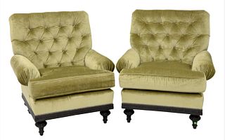Pair of Kravet Upholstered Club Chairs