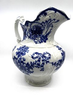 Large Victorian Blue and White  Porcelain Water jug
