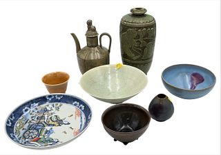 Nine Piece Group of Chinese Porcelain and Pottery