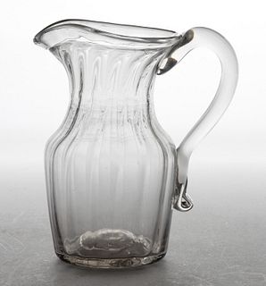 PATTERN-MOLDED GLASS CREAM PITCHER