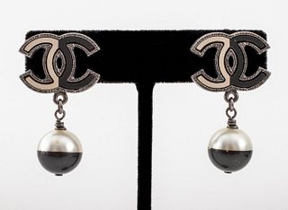 Chanel Runway Faux Pearl Drop Clip Earrings, 2016