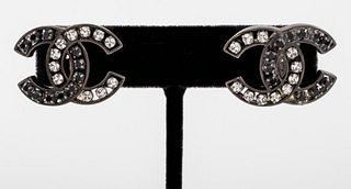 Chanel Runway Double-C Logo Clip Earrings, 2015