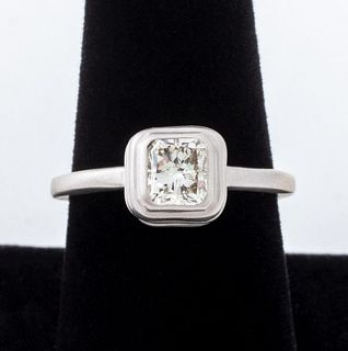 14K White Gold Enhanced Cushion Diamond Ring