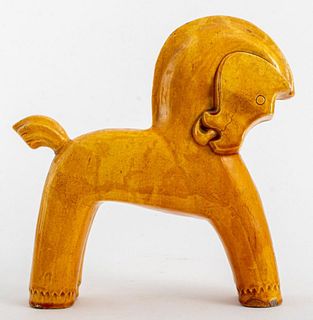 Mid-Century Modern Ceramic Horse Sculpture