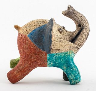 Roger Capron Ceramic Animalier Elephant Sculpture