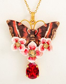 Dolce & Gabbana Floral Cecropia Moth Necklace