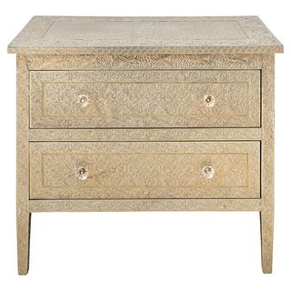 Anglo-Indian Style Silver-Clad Commode