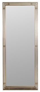 Modernist Milo Baughman Manner Tall Steel Mirror