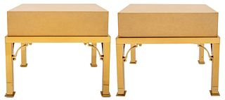 Karl Springer Manner Modern Side Tables, Pair