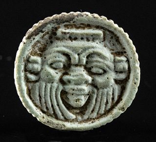 Egyptian Ptolemaic / Roman Faience Bes Amulet