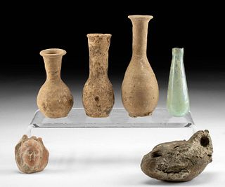 Miniature Roman / Holyland Vessels, Pottery & Glass