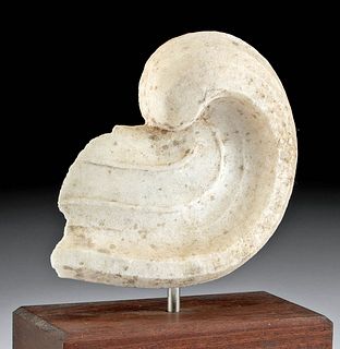 Roman Marble Ionic Capital Fragment Curved Volute