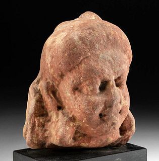 Indian Kushan Red Sandstone Head of a Yakshi