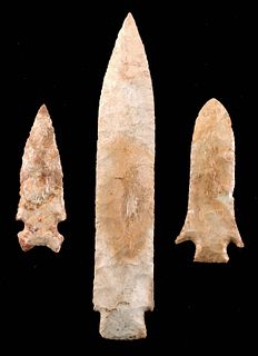 3 Archaic Native American Etley & Graham Cave Points