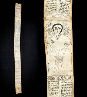 18th C. Ethiopian Healing / Prayer Scroll on Vellum
