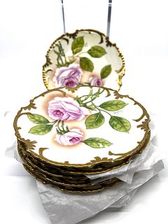 Set of 8 Royal Munich Hand painted and signed dessert plates