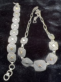 Silver and Gold Necklace and Bracelet