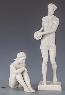 Pair of Rosenthal Figures, Discus Thrower and Female
