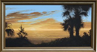 Fred H Monroe (20th C.) "Distant Gold" Florida Ptg