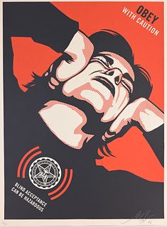 Shepard Fairey (b. 1970) "Obey with Caution"
