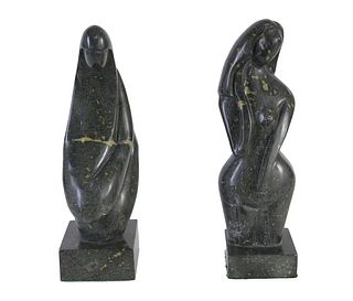 Pair of Modern Marble Figural Statues