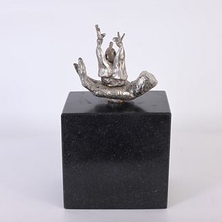 Contemporary Silvered Bronze 'Hand' Sculpture