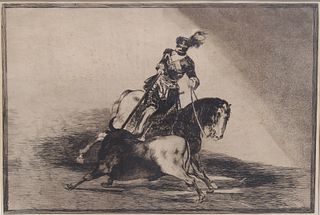 After Francisco Goya "Lanchant un Taureau" Etching