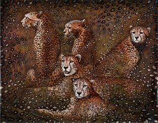 Vera V. Goncharenko- Original Giclee on Canvas "Leopards"