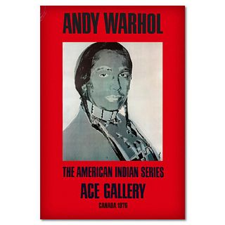 Andy Warhol (1928-1987), "The American Indian Series (Red)" Vintage Poster (34.5" x 50") from Ace Gallery (1976) with Letter of Authenticity.