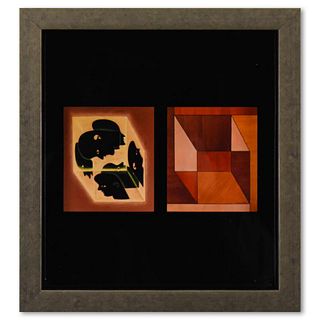 Victor Vasarely (1908-1997), "Cube - AXO & Etude Axonometrique - 1 de la sÃ©rie Graphismes 3" Framed 1977 Heliogravure Print with Letter of Authentici