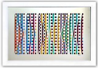 Yaacov Agam- Color Serigraph with Pigments on Glass Mirror "Environmental Space"