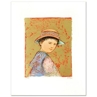 Joel Limited Edition Lithograph by Edna Hibel (1917-2014), Numbered and Hand Signed with Certificate of Authenticity.