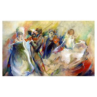 Lena Sotskova, "Carnival" Hand Signed, Artist Embellished Limited Edition Giclee on Canvas with COA.