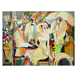 Isaac Maimon, "Charming Bistro" Limited Edition Serigraph, Numbered and Hand Signed with Letter of Authenticity.